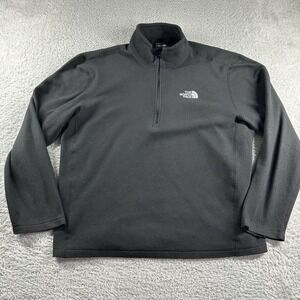 The North Face 1/4 Zip Sweater Mens Large‎ Black Fleece Pull Over Lightweight